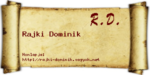 Rajki Dominik névjegykártya